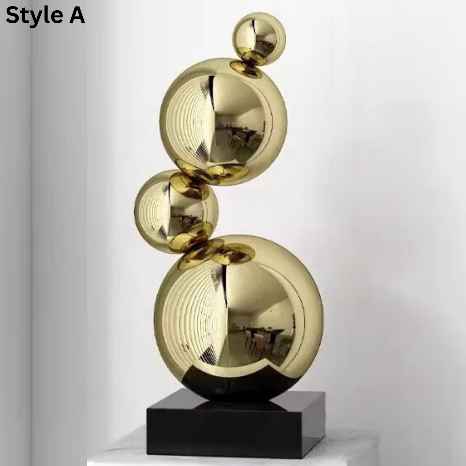 ArtZ® Stainless Steel Very Bubbly Sculptures - Style A; Height 20.1 inch (51 cm) / Gold