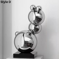 ArtZ® Stainless Steel Very Bubbly Sculptures - Style D; Height 22 inch (56 cm) / Silver