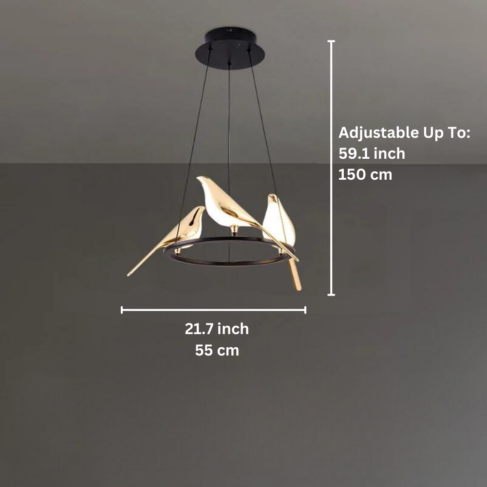 ArtZ® Love Birds Chandeliers - 3 Birds Round