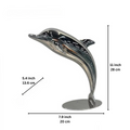 ArtZ® Miami Dolphins Stainless Steel Sculpture - 1 Jumping Dolphin 11 by 7.9 inch (28 x 20 cm)
