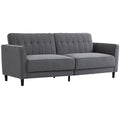 Convertible Sofa Bed with Adjustable Back Button Tufted Design Charcoal, Grey