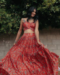 Red Sasha Lehenga By KYNAH, Luxury Indian Fashion & Bridal Wear