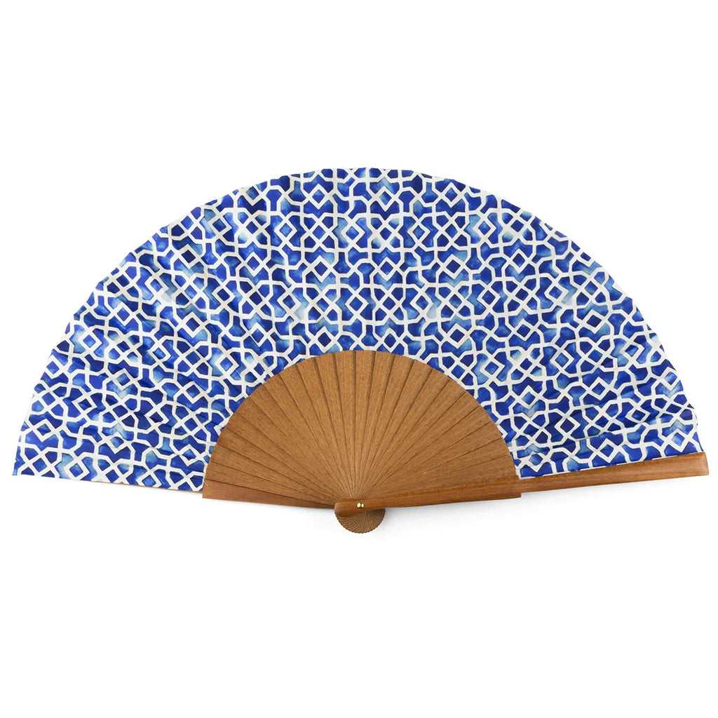 Folding hand fan Alcazaba blue