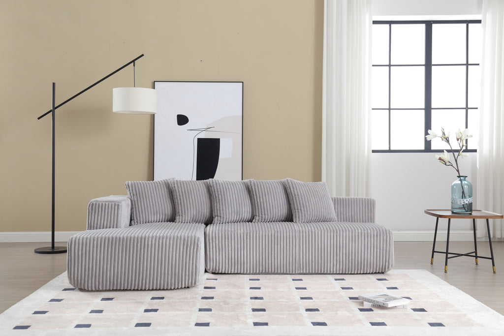 Alexus Corduroy Fabric Sectional Sofa