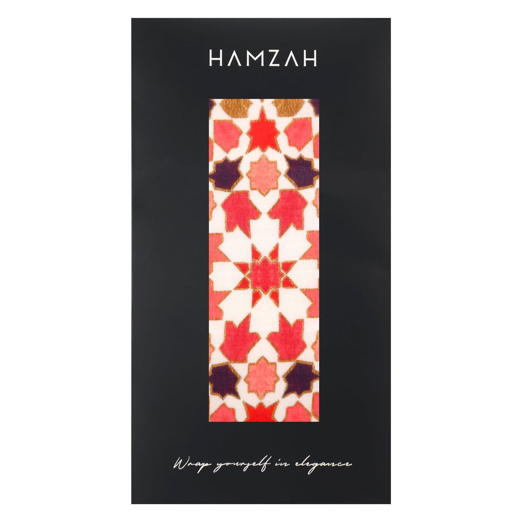 Modal Hijab with Islamic Design Red - Alhambra