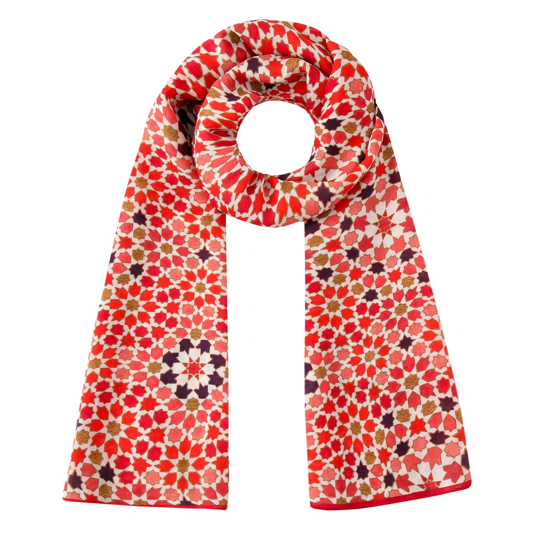 Modal Hijab with Islamic Design Red - Alhambra