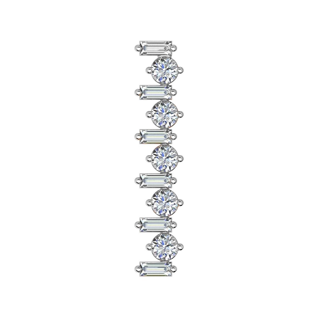 AMALFI Baguette and Brilliant Cut Diamond Drop Earrings Pair By ALINKA Fine Jewellery