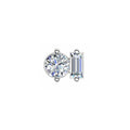 AMALFI Brilliant and Baguette Cut Diamond Stud Earring Single By ALINKA Fine Jewellery