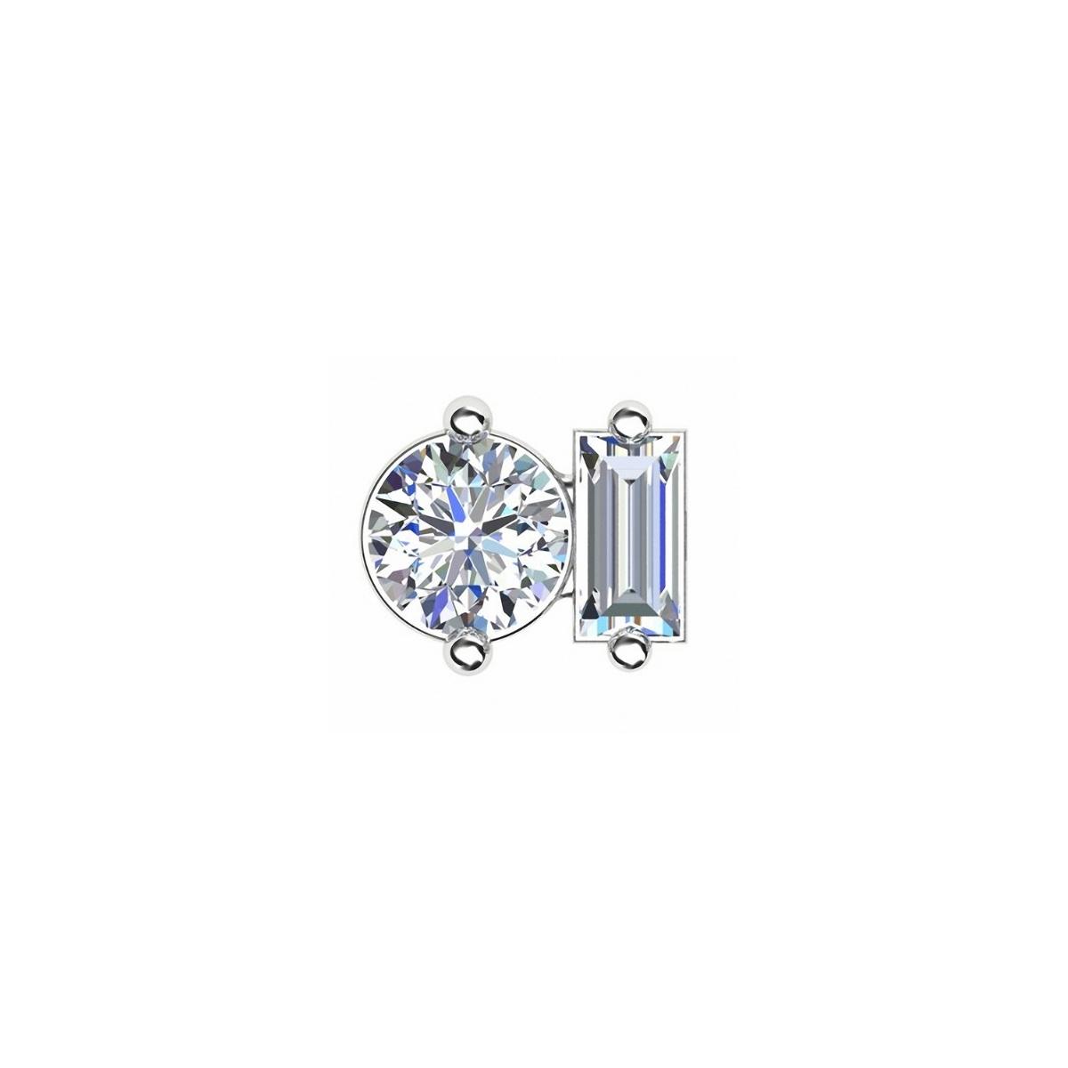 AMALFI Brilliant and Baguette Cut Diamond Stud Earring Single By ALINKA Fine Jewellery