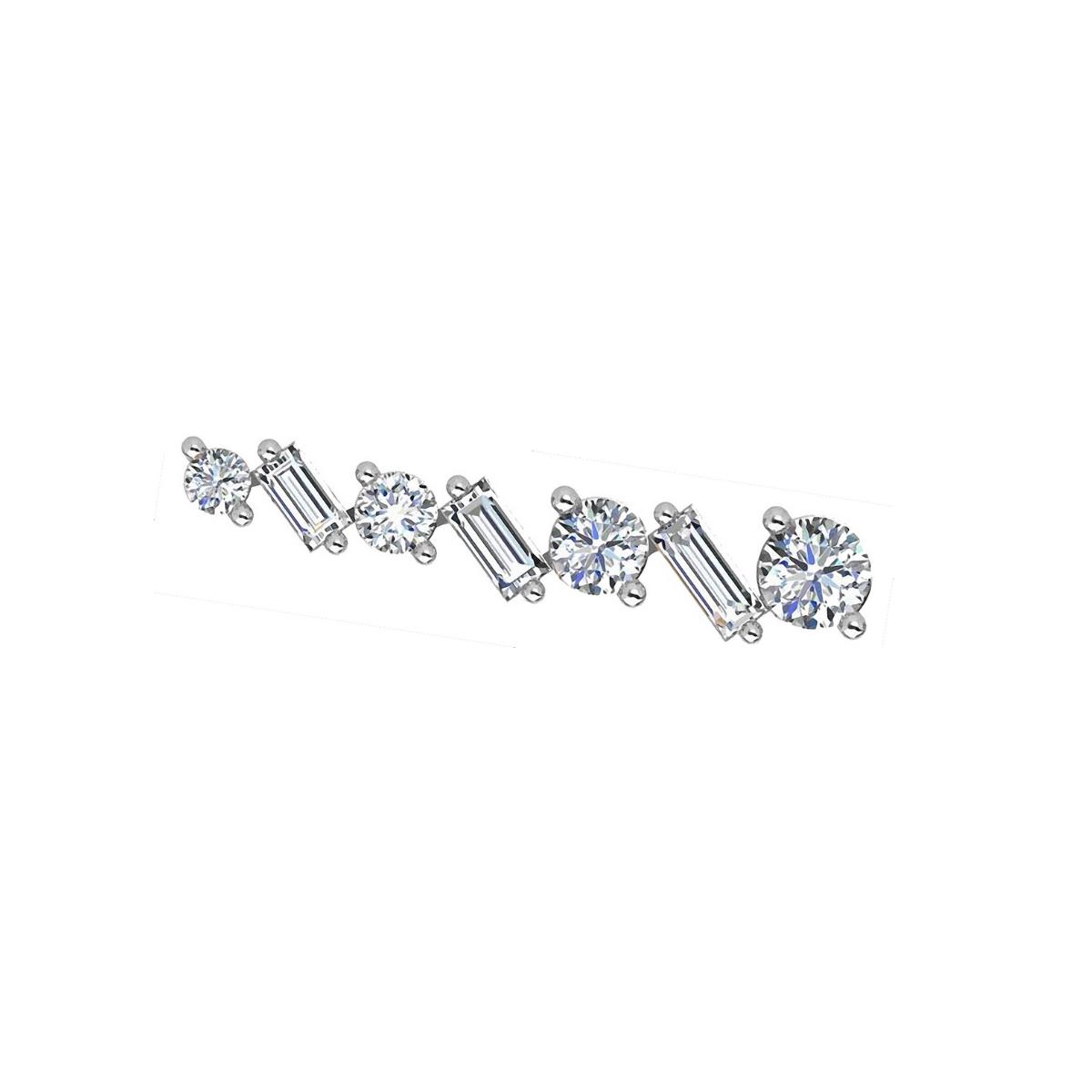 ANA Baguette and Brilliant Cut Diamond Ear Cuff Single By ALINKA Fine Jewellery