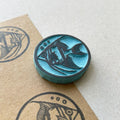 Angel fish rubber stamp medallion