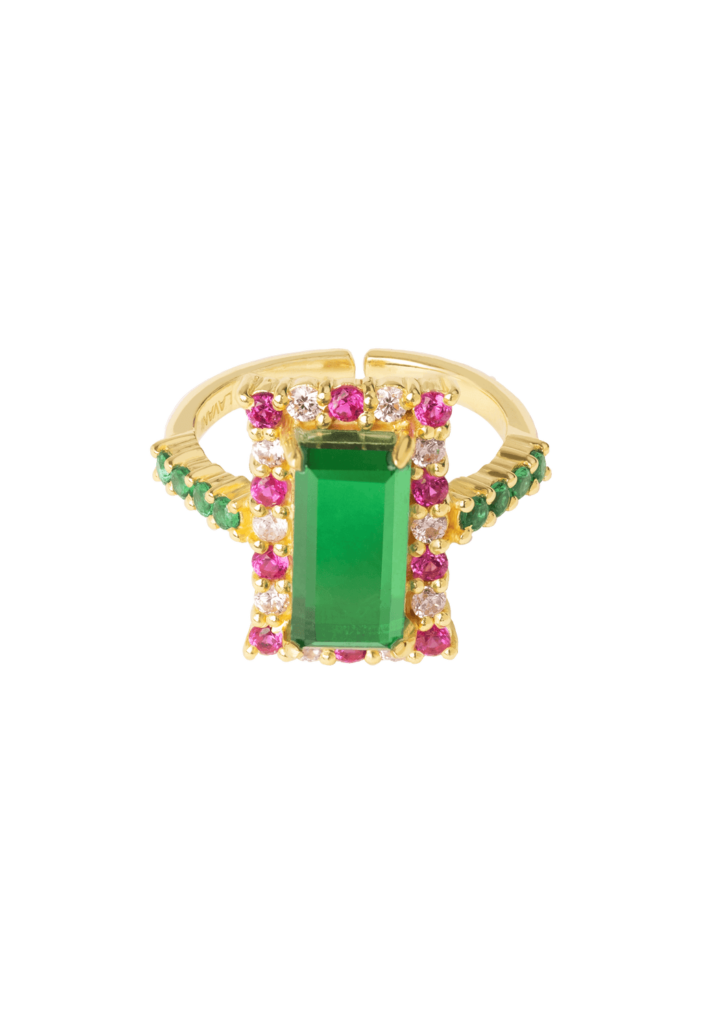 Anillo Rivoli Fucsia y Verde