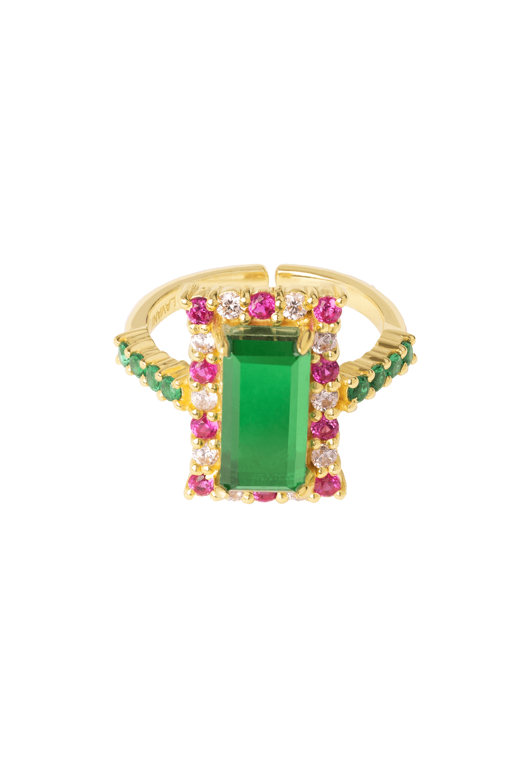 Anillo Rivoli Fucsia y Verde