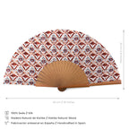 Ikat-Inspired Silk Fan – Handmade in Spain with Bocapi Wood