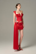 Aphrodite Strap Pleated Top & Mini Skirt Set