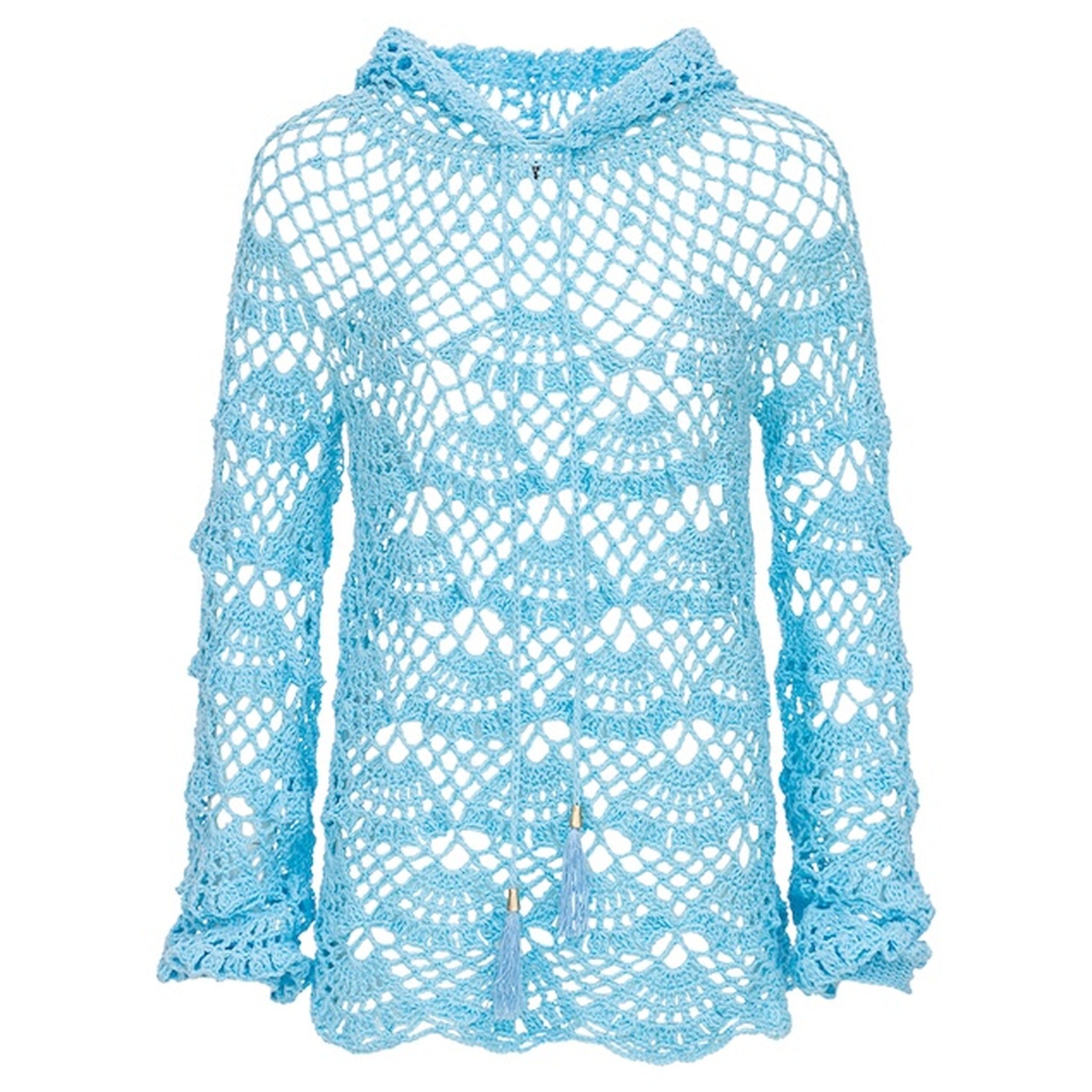 Aqua Marine Handmade Crochet Hoodie