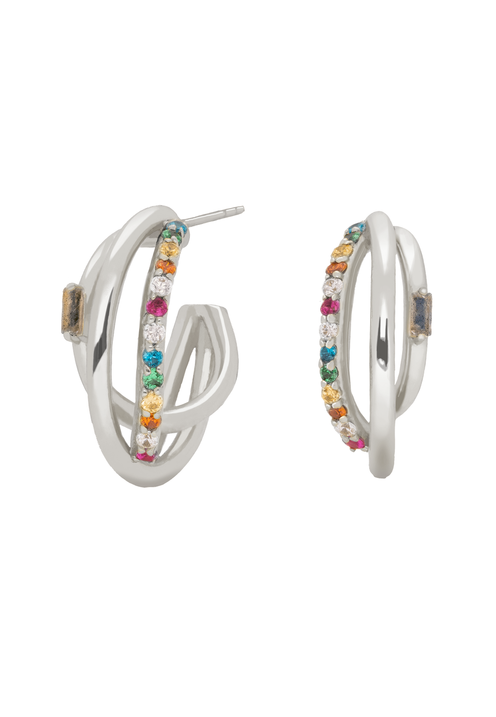 Aros Plata Idol Rainbow