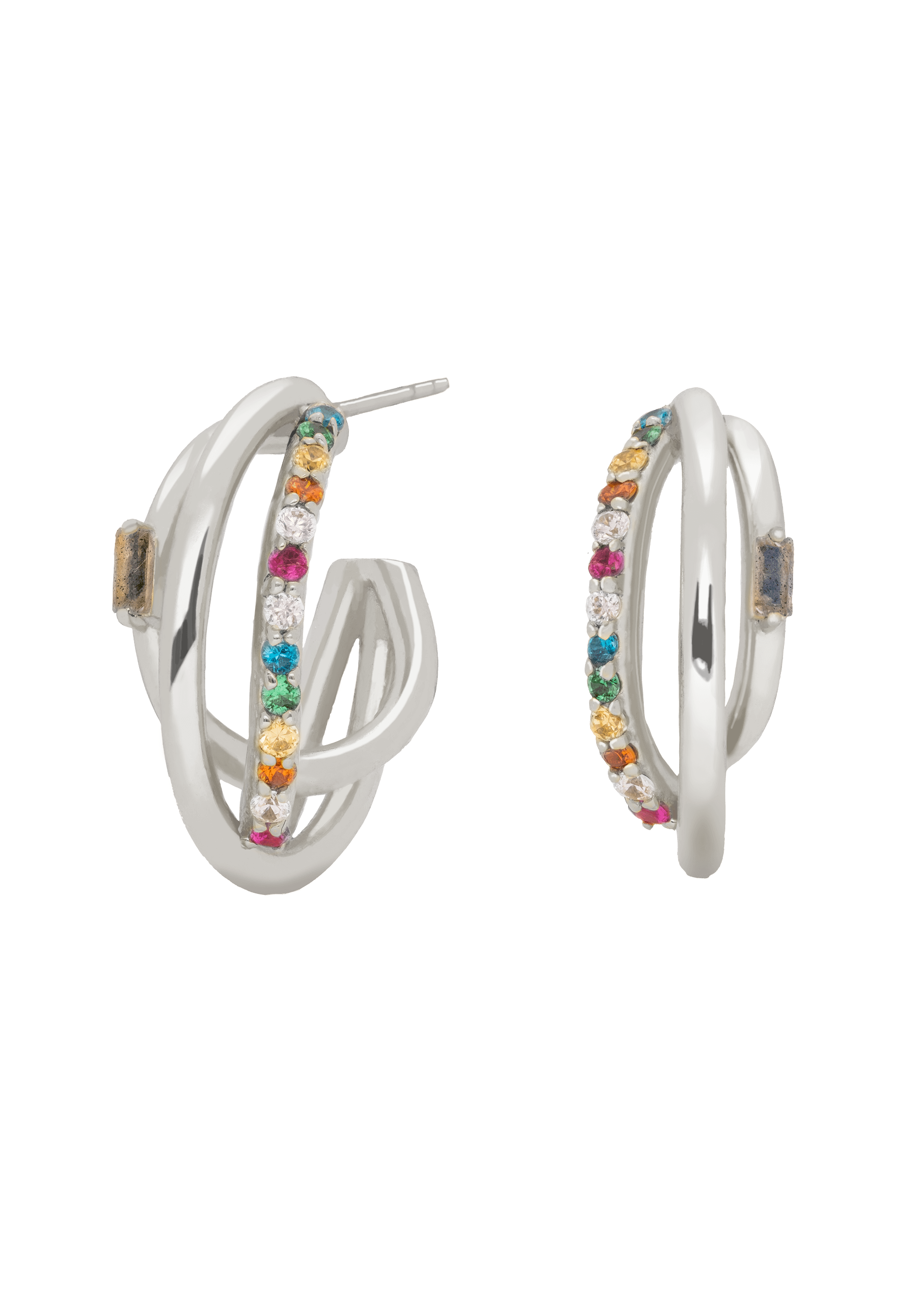 Aros Plata Idol Rainbow