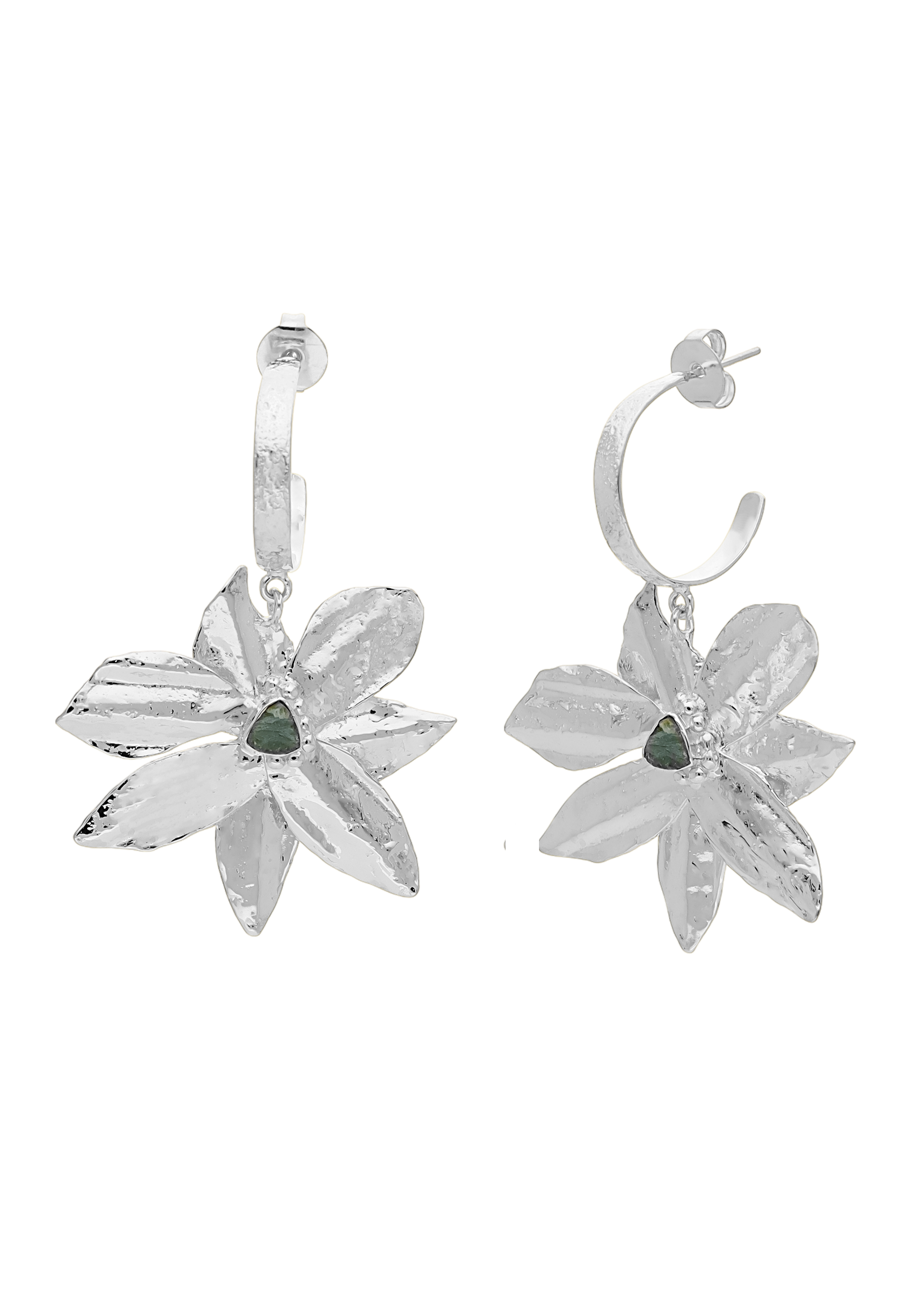 Aros Lotus Flower Plata