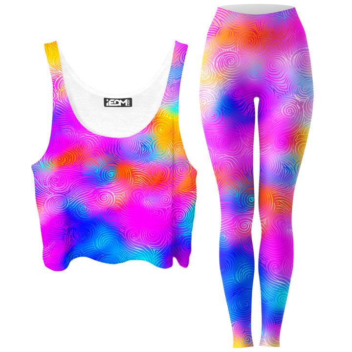 Candy Clouds Crop Top and Leggings Combo