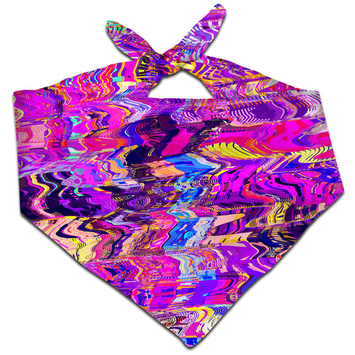 Purple Acid Glitch Waves Bandana