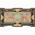 Art Deco Sunrise Foo Dogs Hand Tufted Wool Rug