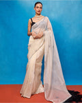 Handwoven Off-White Kora Banarasi Sari By KYNAH, Luxury Indian Fashion & Bridal Wear