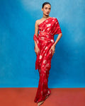 Handwoven Red Silk Banarasi Sari By KYNAH, Luxury Indian Fashion & Bridal Wear