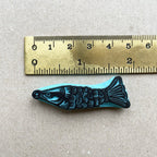 Articulated fish rubber stamp, vintage style little fish stamp