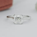 Asscher Cut Solitaire Diamond Engagement Ring