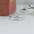 Asscher Cut Tulip Set Hidden Halo Ring