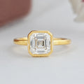 Asscher Lab Diamond Bezel Set Solitaire Ring