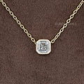 Bezel Set Asscher Cut Lab Diamond Pendant