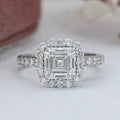 Asscher Cut Lab Diamond Halo Engagement Ring