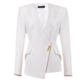 Assymetrical Blazer With Signature Button
