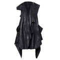 Asymmetric Faux Suede Vest In Black