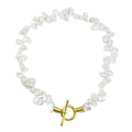 Asymmetrical Pearl Necklace | Gold
