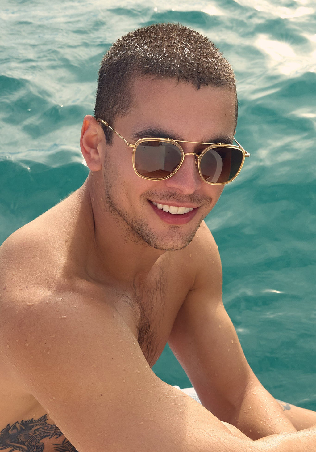 KREWE AUSTIN | 18K Titanium + Champagne Polarized
