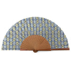 Blue & Green Silk hand fan Ayad