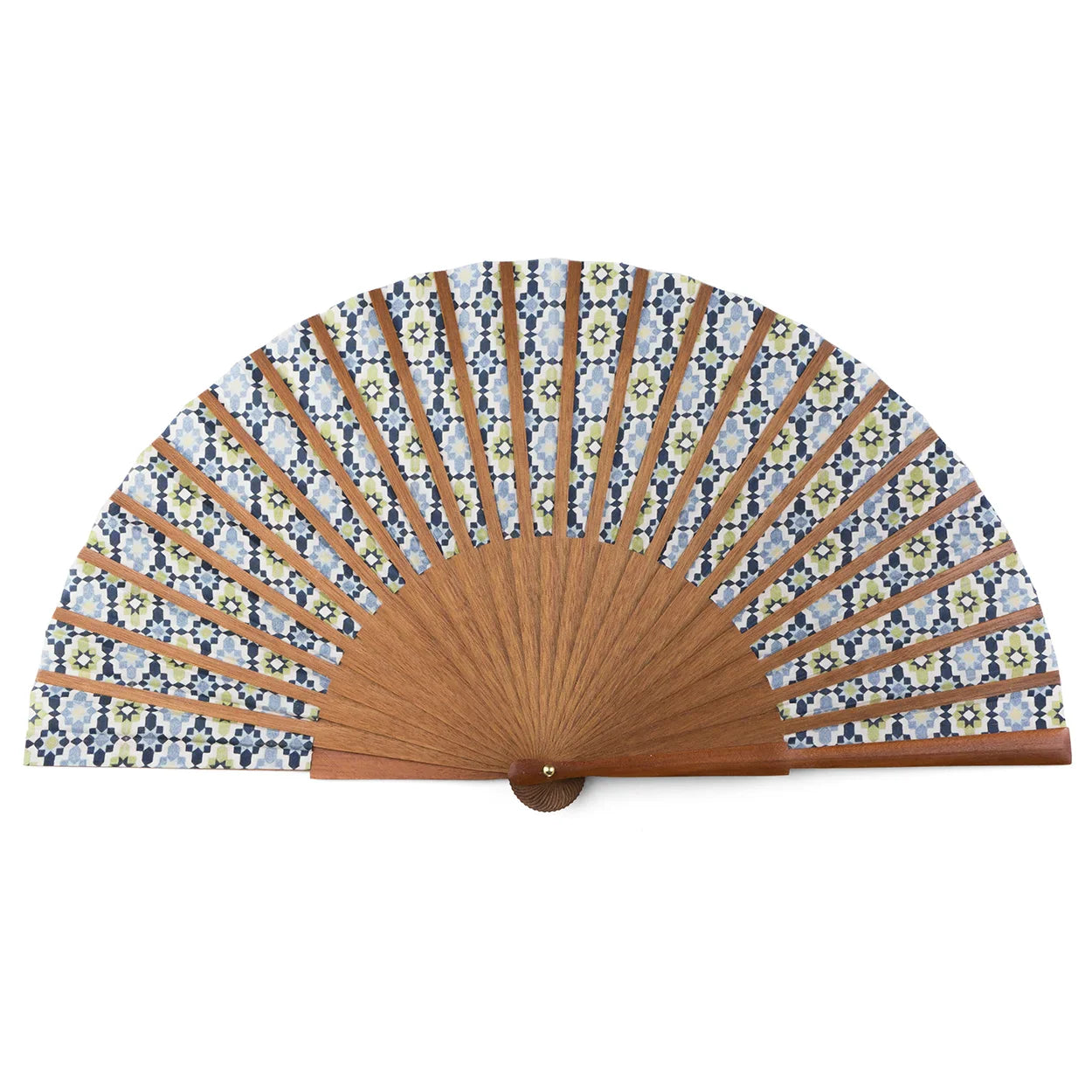 Blue & Green Silk hand fan Ayad