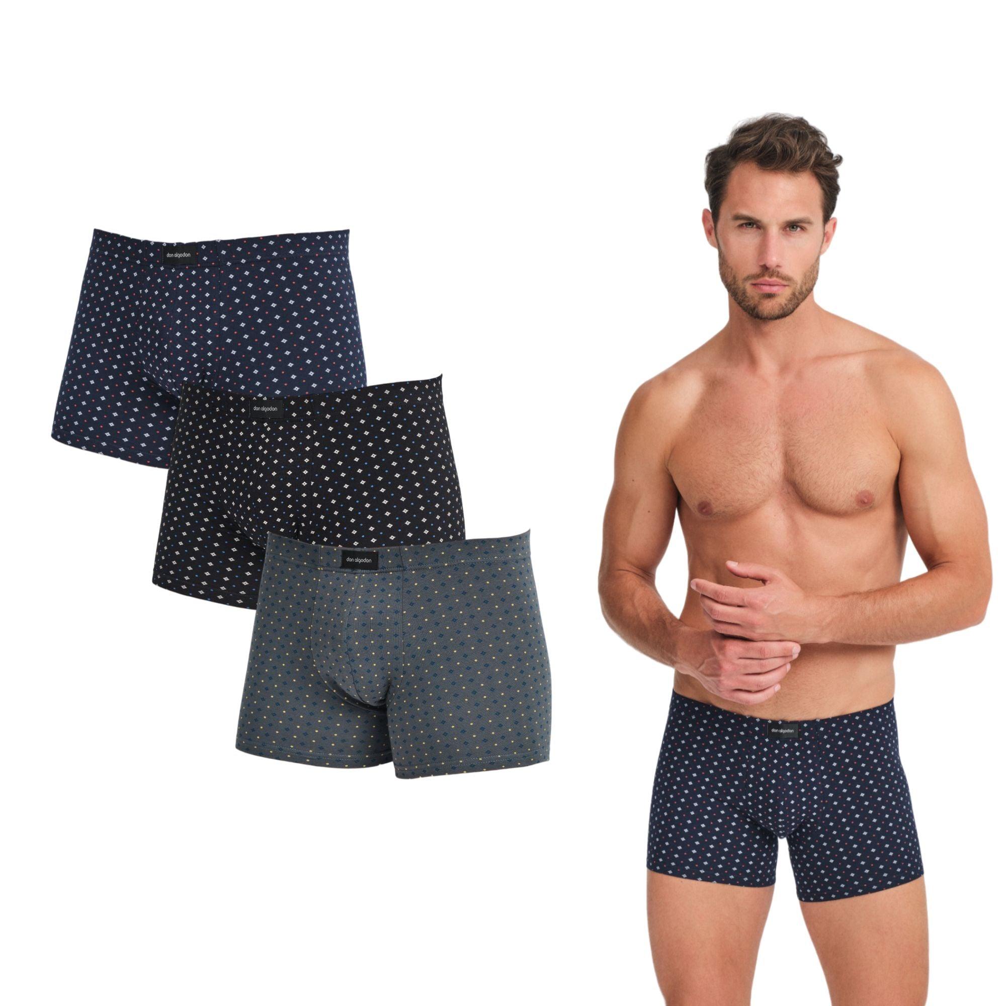 Don Algodon Premium | Pack 3 Boxers Hombre | Suaves y Transpirables | Negro, Marino, Verde