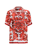 Dolce & Gabbana Maiolica Print Shirt — Red