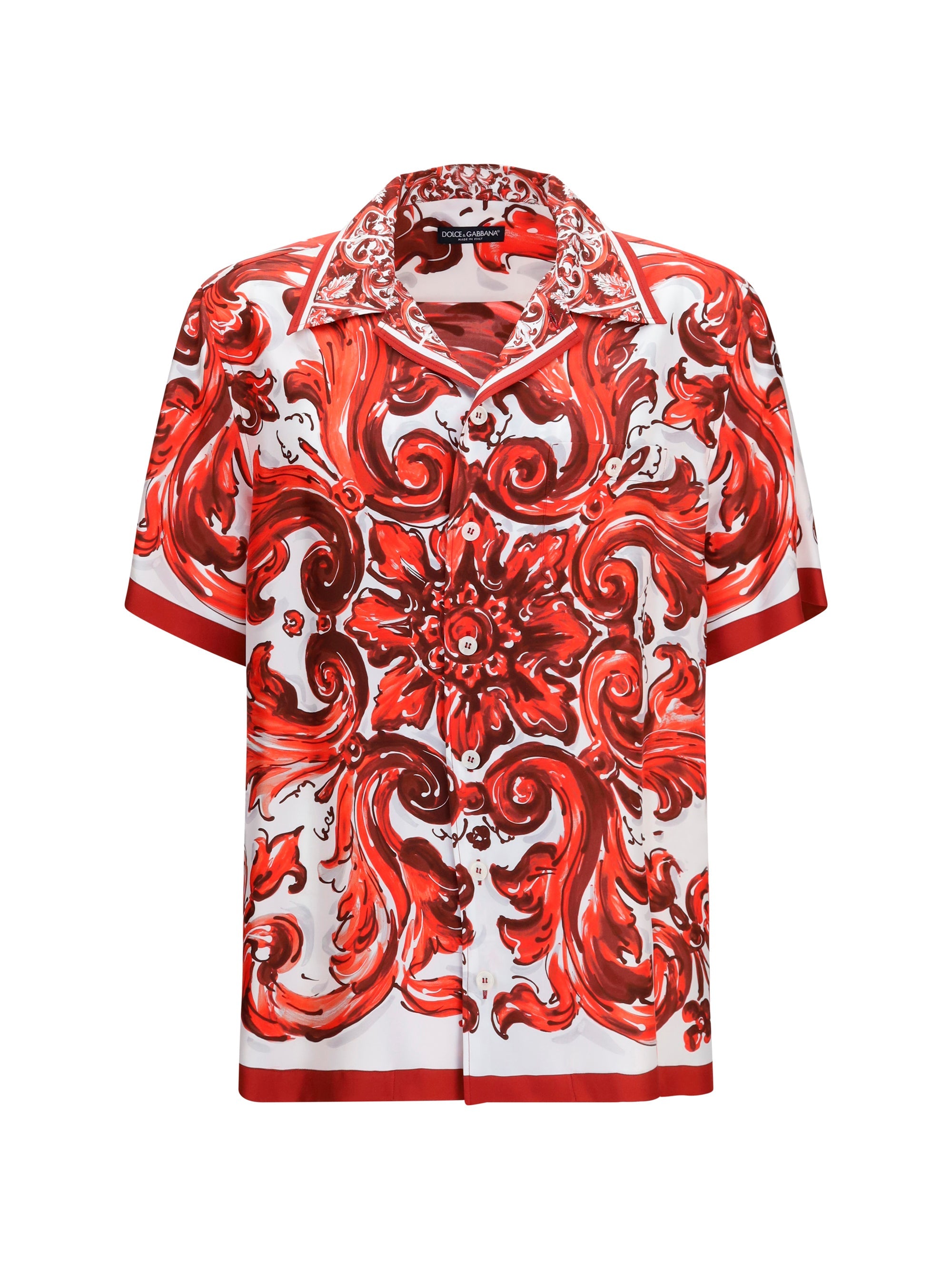 Dolce & Gabbana Maiolica Print Shirt — Red
