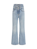 Fiorucci Flared Triple-Layer Waist Jeans — Blue