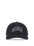 Ganni A6900 Logo-Embroidered Baseball Cap — Black