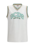 GCDS Logo Mesh Tank Top — White