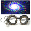 Steampunk Goggles With Magnifying Loupes Crystal Clear Spiral Diffraction Lenses