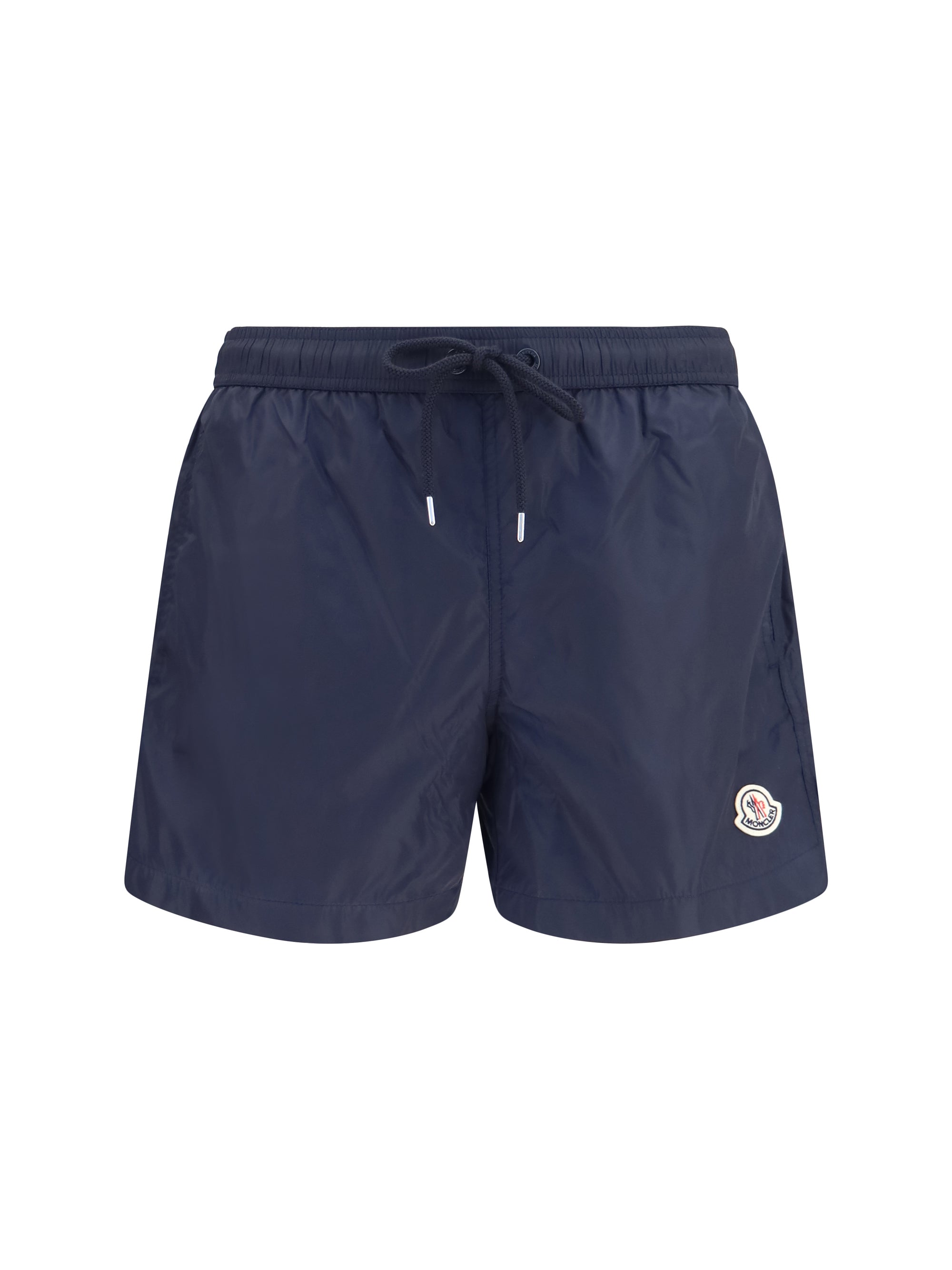 Moncler Logo-Patched Polyamide Swim Shorts — Navy