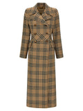 Valentino Garavani Houndstooth Wool Coat — Beige