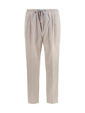 Brunello Cucinelli Corduroy Drawstring Trousers — Beige